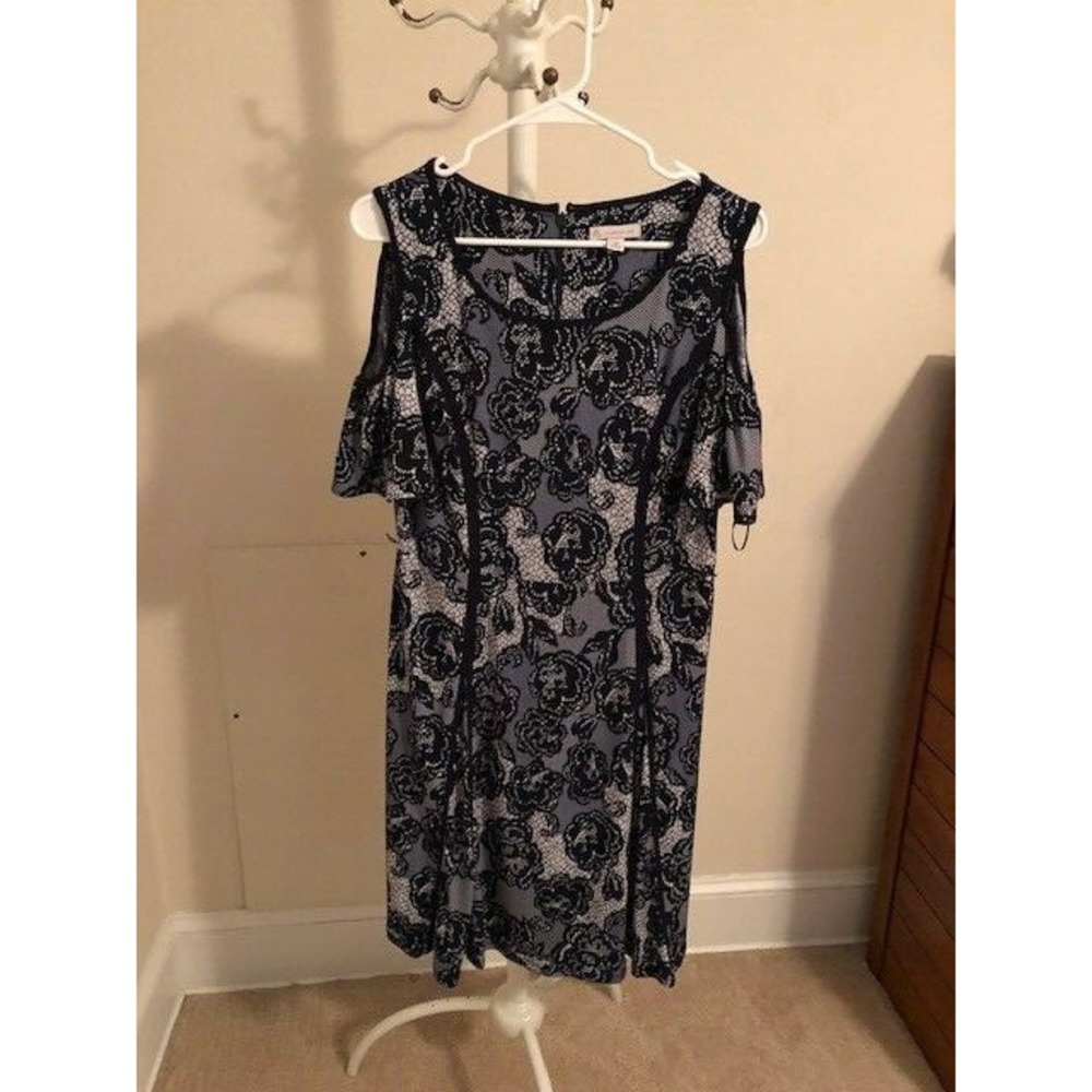 Dress Barn Dress Navy Blue Floral Size 10